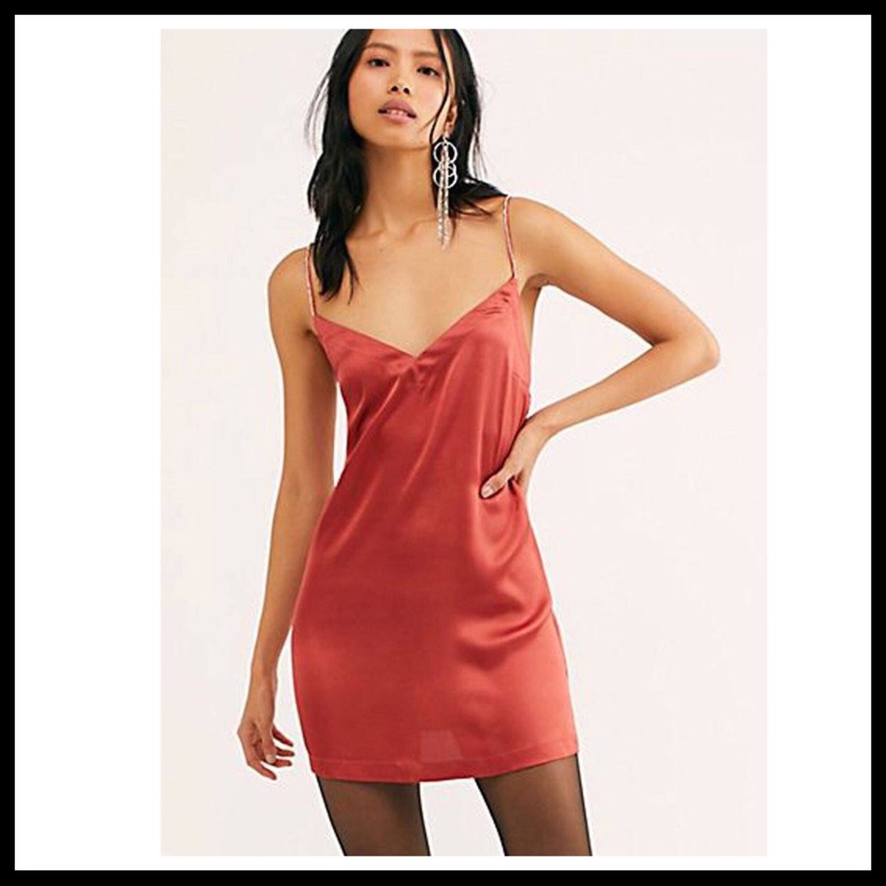 FREE PEOPLE BOHO SLIP CRYSTAL MINI DRESS A3C - Picture 2 of 16